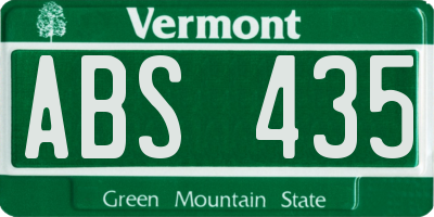 VT license plate ABS435