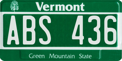 VT license plate ABS436