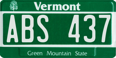 VT license plate ABS437