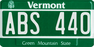 VT license plate ABS440