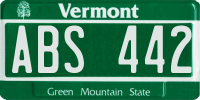 VT license plate ABS442