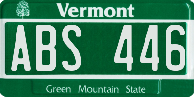 VT license plate ABS446