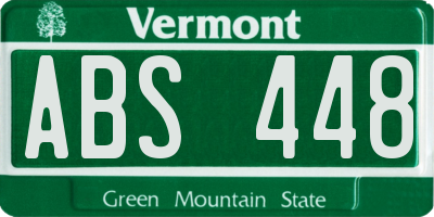 VT license plate ABS448