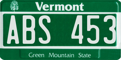 VT license plate ABS453