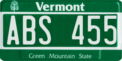 VT license plate ABS455