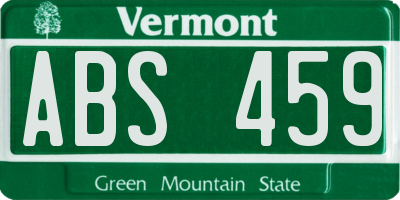 VT license plate ABS459