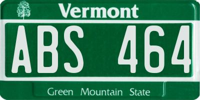 VT license plate ABS464