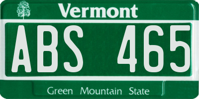 VT license plate ABS465