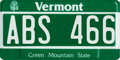 VT license plate ABS466