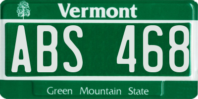 VT license plate ABS468