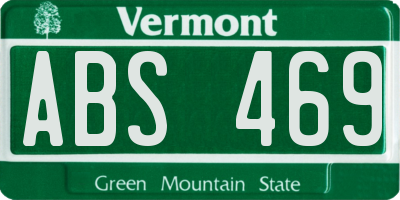 VT license plate ABS469