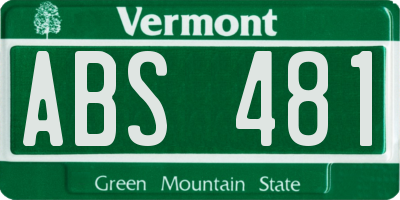 VT license plate ABS481