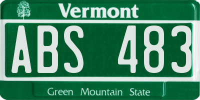 VT license plate ABS483