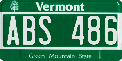 VT license plate ABS486