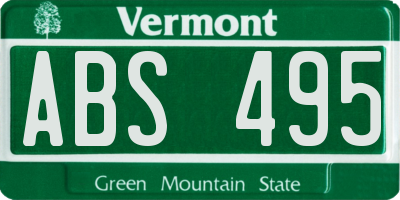 VT license plate ABS495