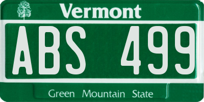 VT license plate ABS499