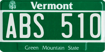 VT license plate ABS510