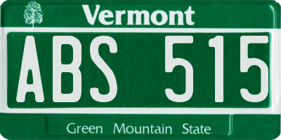 VT license plate ABS515