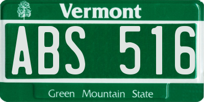 VT license plate ABS516