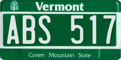 VT license plate ABS517