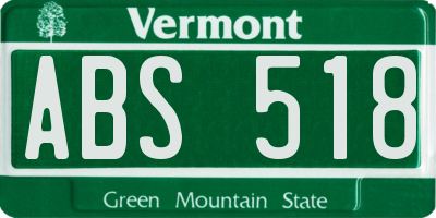 VT license plate ABS518