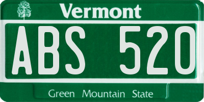 VT license plate ABS520