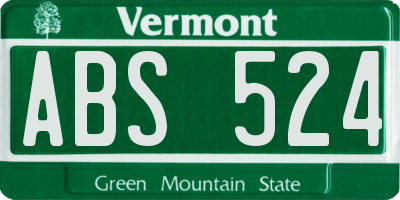 VT license plate ABS524