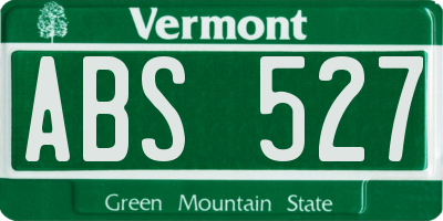 VT license plate ABS527