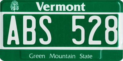 VT license plate ABS528