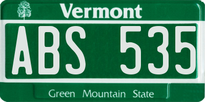 VT license plate ABS535