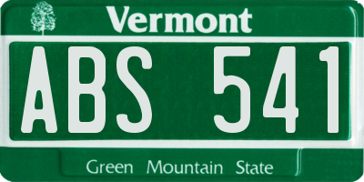 VT license plate ABS541