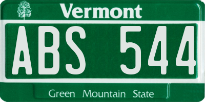 VT license plate ABS544