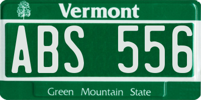 VT license plate ABS556