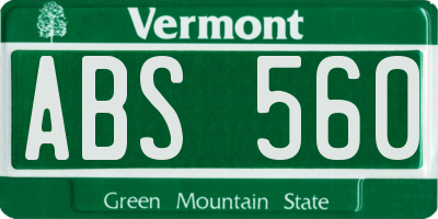 VT license plate ABS560