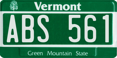 VT license plate ABS561