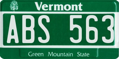 VT license plate ABS563