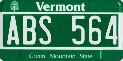 VT license plate ABS564