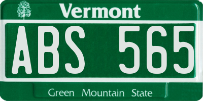 VT license plate ABS565