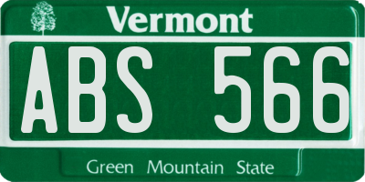 VT license plate ABS566