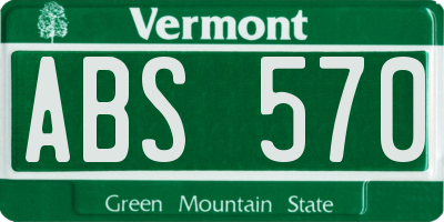 VT license plate ABS570