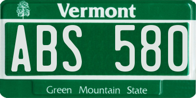 VT license plate ABS580