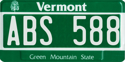 VT license plate ABS588