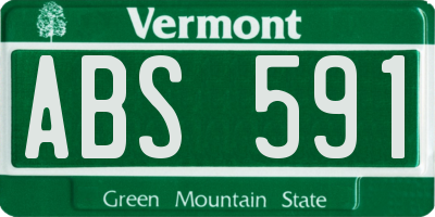 VT license plate ABS591