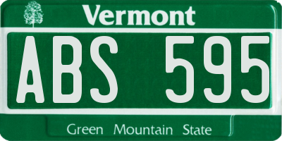 VT license plate ABS595