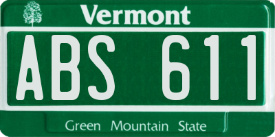 VT license plate ABS611