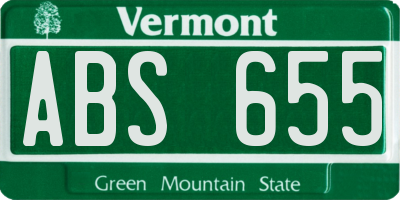 VT license plate ABS655