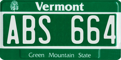 VT license plate ABS664