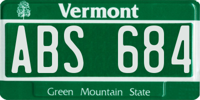VT license plate ABS684