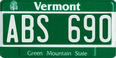VT license plate ABS690