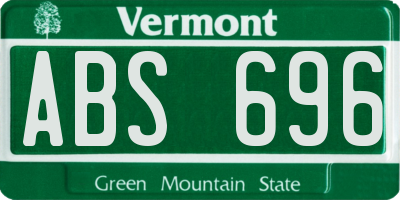 VT license plate ABS696
